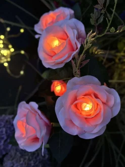 VIAMAJA Lys Og Led|Udendørs Led<Rose med solceller - Rosa