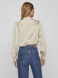 VIAMAJA Skjorter<Satinskjorte Luna Beige