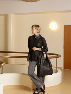 VIAMAJA Læder Tasker|Skuldertasker<Shopper - Black