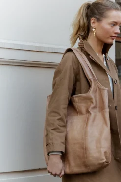 VIAMAJA Læder Tasker|Skuldertasker<Shopper – Taupe