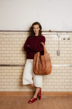 VIAMAJA Læder Tasker|Skuldertasker<Shopper – Walnut