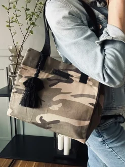 VIAMAJA Kanvas Tasker|Skuldertasker<Shopper ARMY Canvas Small