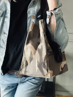 VIAMAJA Kanvas Tasker|Skuldertasker<Shopper ARMY Canvas Small