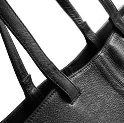 VIAMAJA Læder Tasker|Skuldertasker<Shopper Aura – Soft black leather