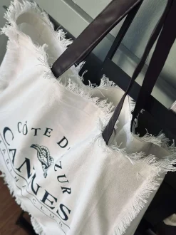 VIAMAJA Kanvas Tasker|Skuldertasker<Shopper Beach - White