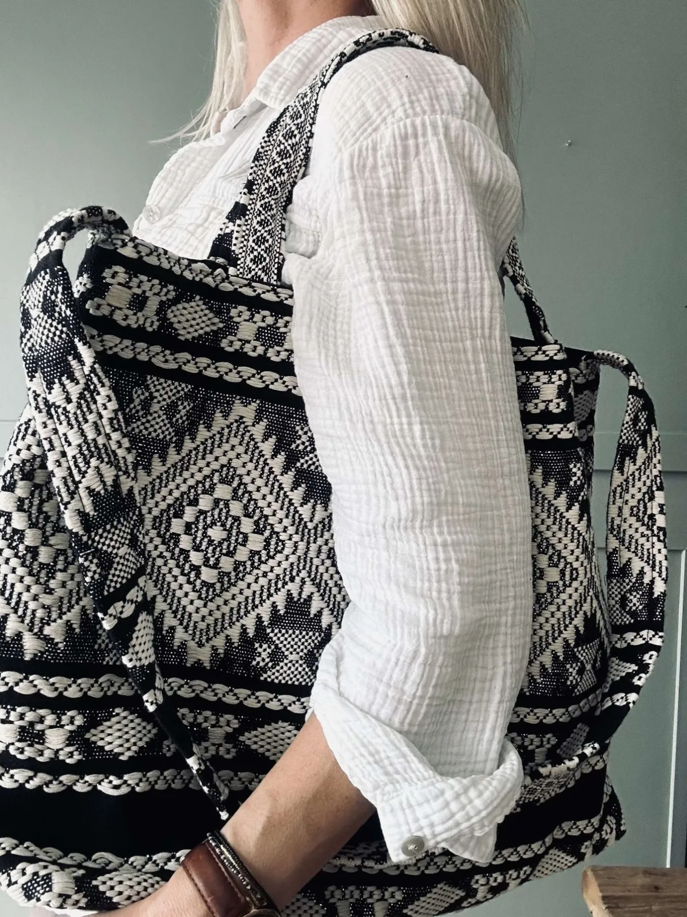 VIAMAJA Skuldertasker|Shoppere<Shopper Black boheme – Perfekt til yoga