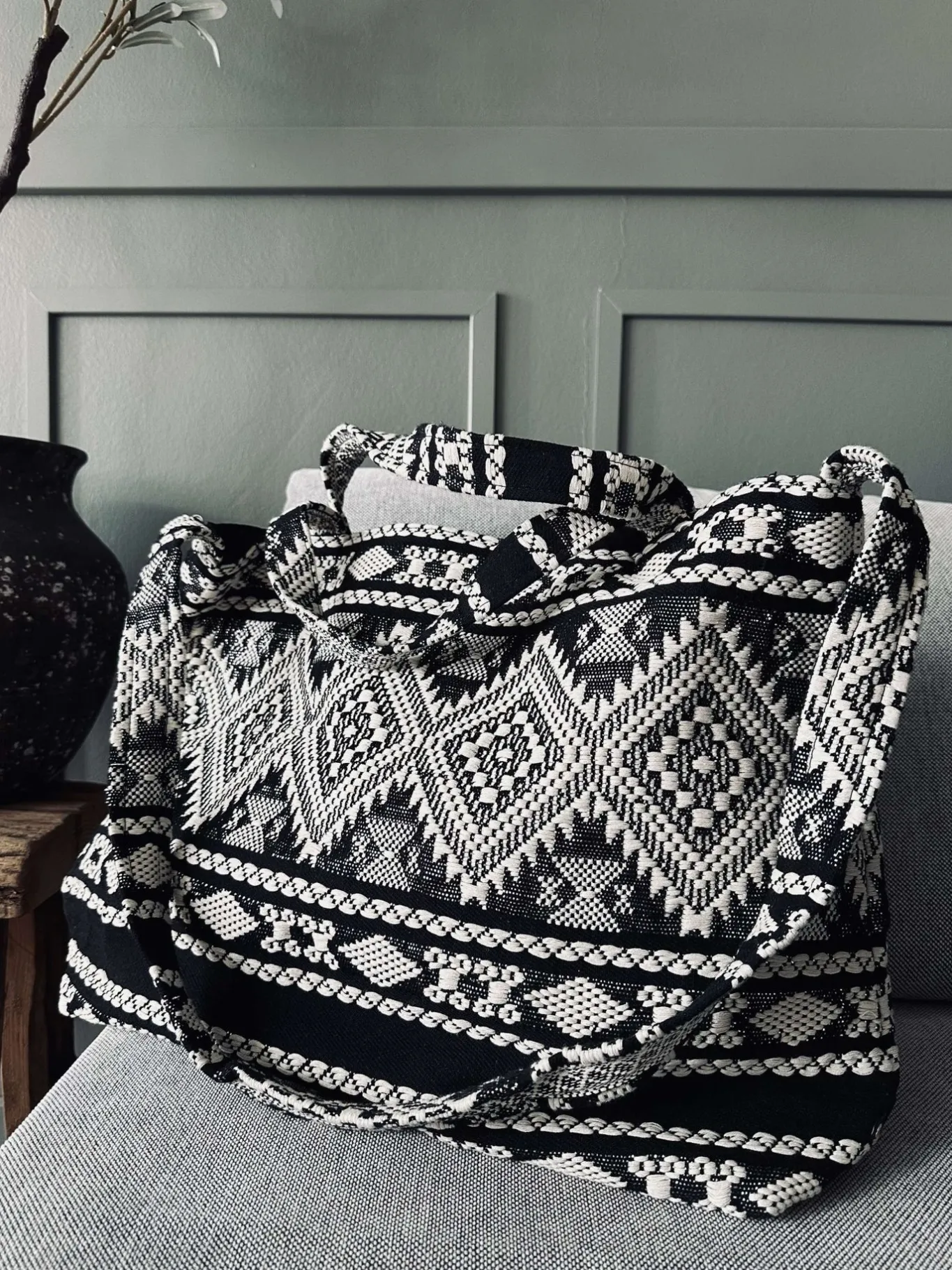 VIAMAJA Skuldertasker|Shoppere<Shopper Black boheme – Perfekt til yoga