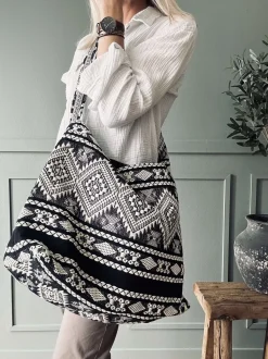 VIAMAJA Skuldertasker|Shoppere<Shopper Black boheme – Perfekt til yoga