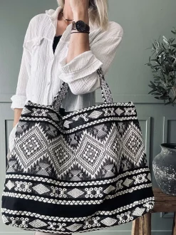VIAMAJA Skuldertasker|Shoppere<Shopper Black boheme – Perfekt til yoga