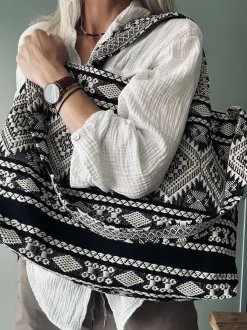 VIAMAJA Skuldertasker|Shoppere<Shopper Black boheme – Perfekt til yoga