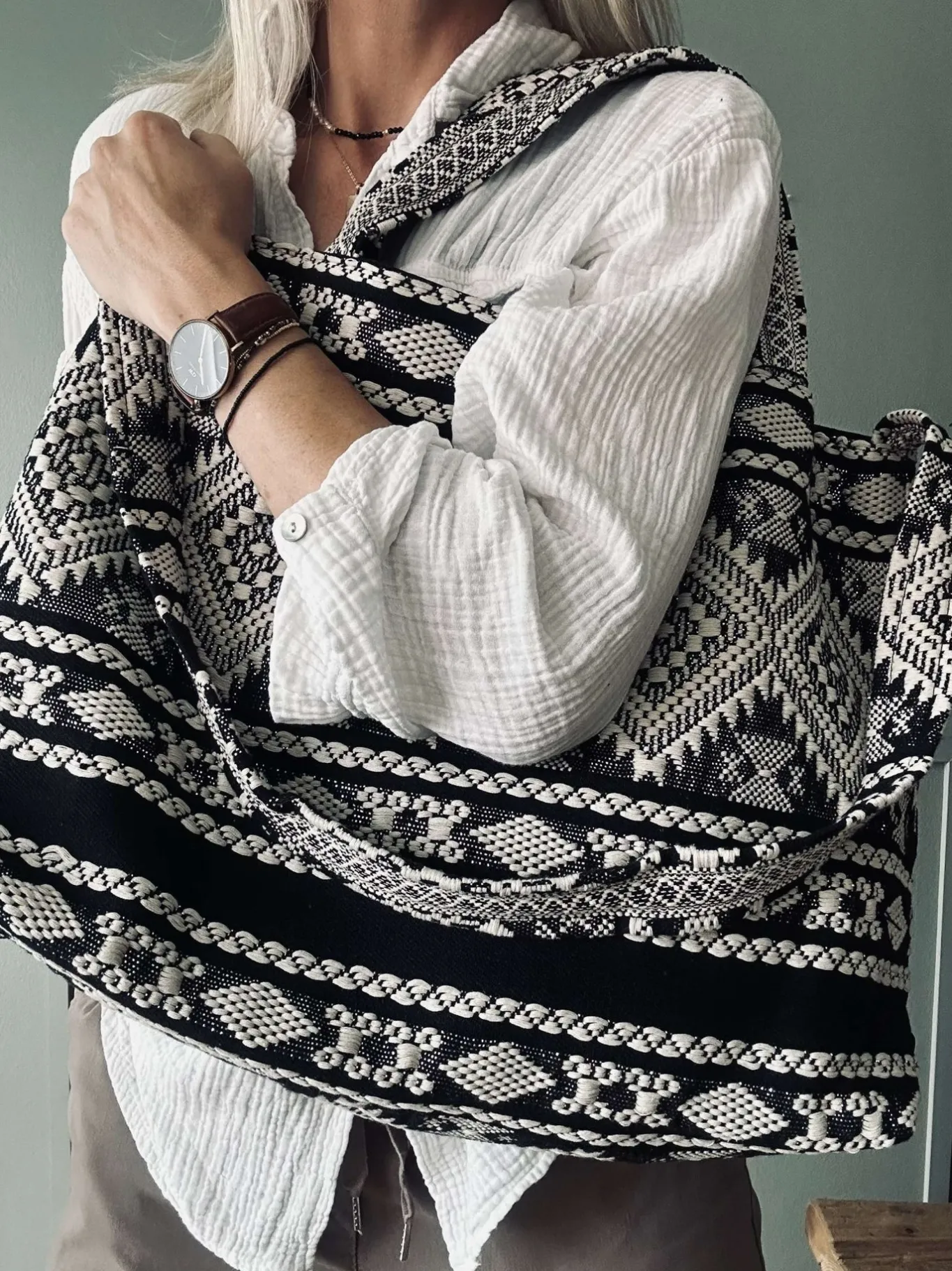 VIAMAJA Skuldertasker|Shoppere<Shopper Black boheme – Perfekt til yoga