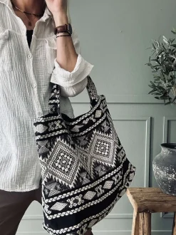 VIAMAJA Skuldertasker|Shoppere<Shopper Black boheme – Perfekt til yoga