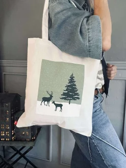 VIAMAJA Kanvas Tasker|Skuldertasker<Shopper Christmas Nature