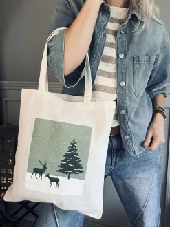 VIAMAJA Kanvas Tasker|Skuldertasker<Shopper Christmas Nature