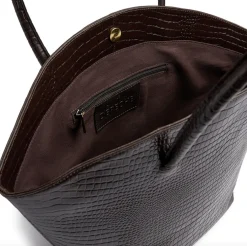 VIAMAJA Computertasker|Læder Tasker<Shopper croco i skind - Brown
