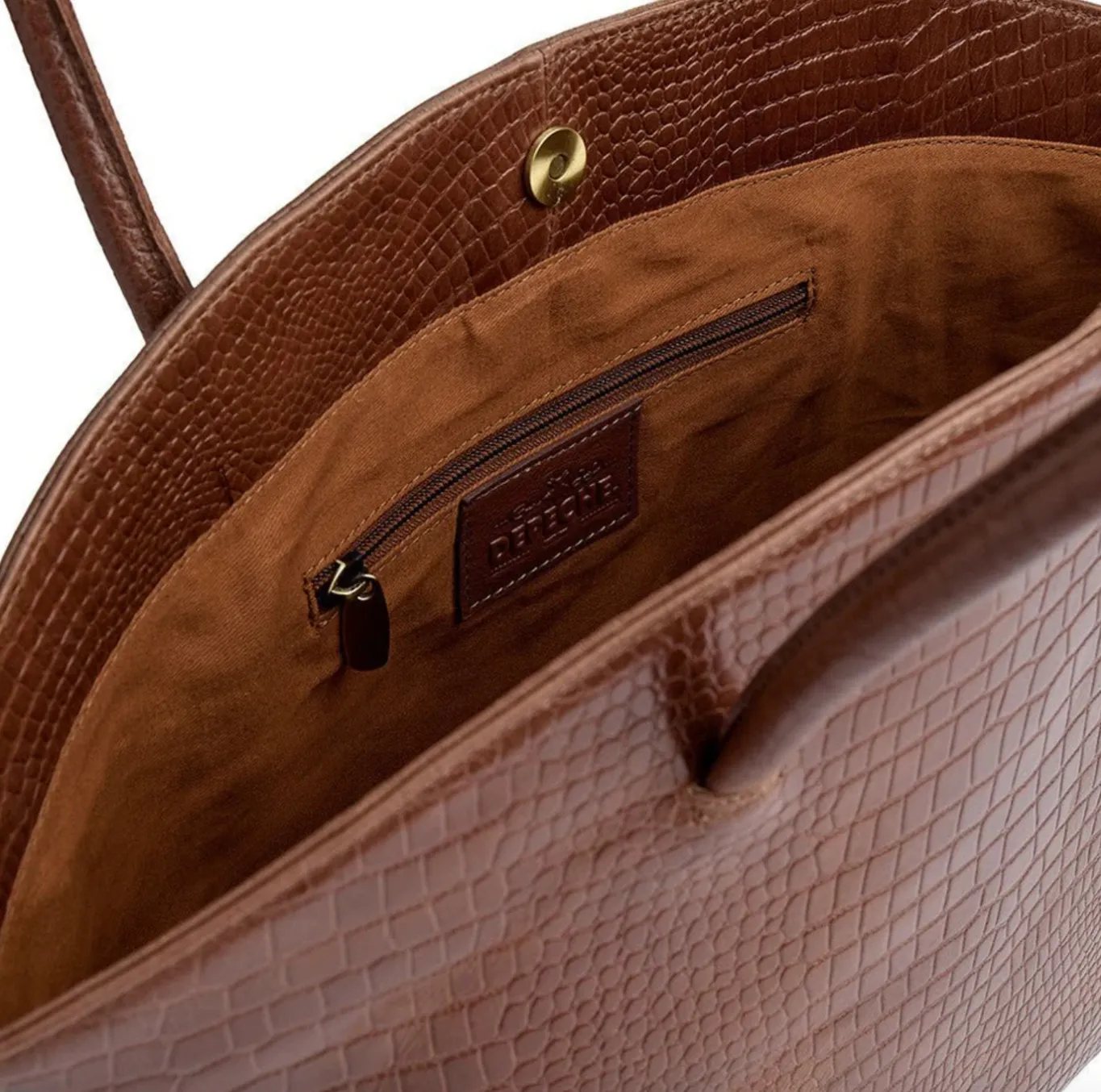 VIAMAJA Computertasker|Læder Tasker<Shopper croco i skind - Cognac