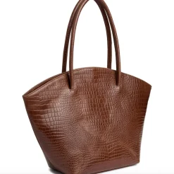 VIAMAJA Computertasker|Læder Tasker<Shopper croco i skind - Cognac