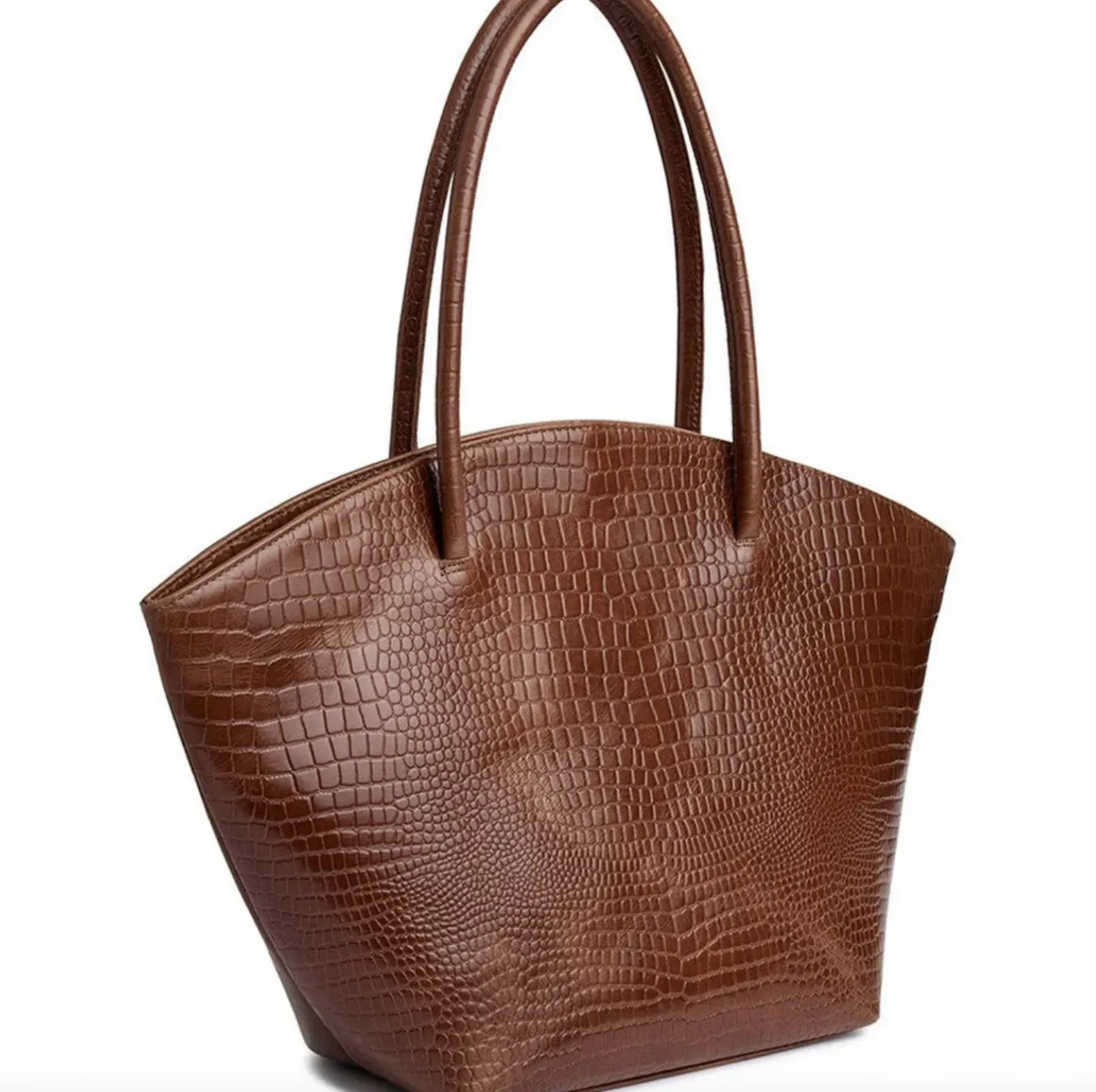 VIAMAJA Computertasker|Læder Tasker<Shopper croco i skind - Cognac