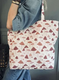 VIAMAJA Kanvas Tasker|Skuldertasker<Shopper Forrest mushroom