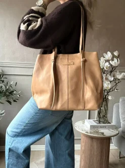 VIAMAJA Shoppere<Shopper i blød skindkvalitet - Sand