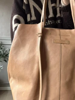 VIAMAJA Shoppere<Shopper i blød skindkvalitet - Sand