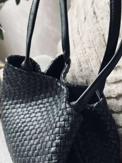 VIAMAJA Skuldertasker|Shoppere<Shopper i flettet skind - Black
