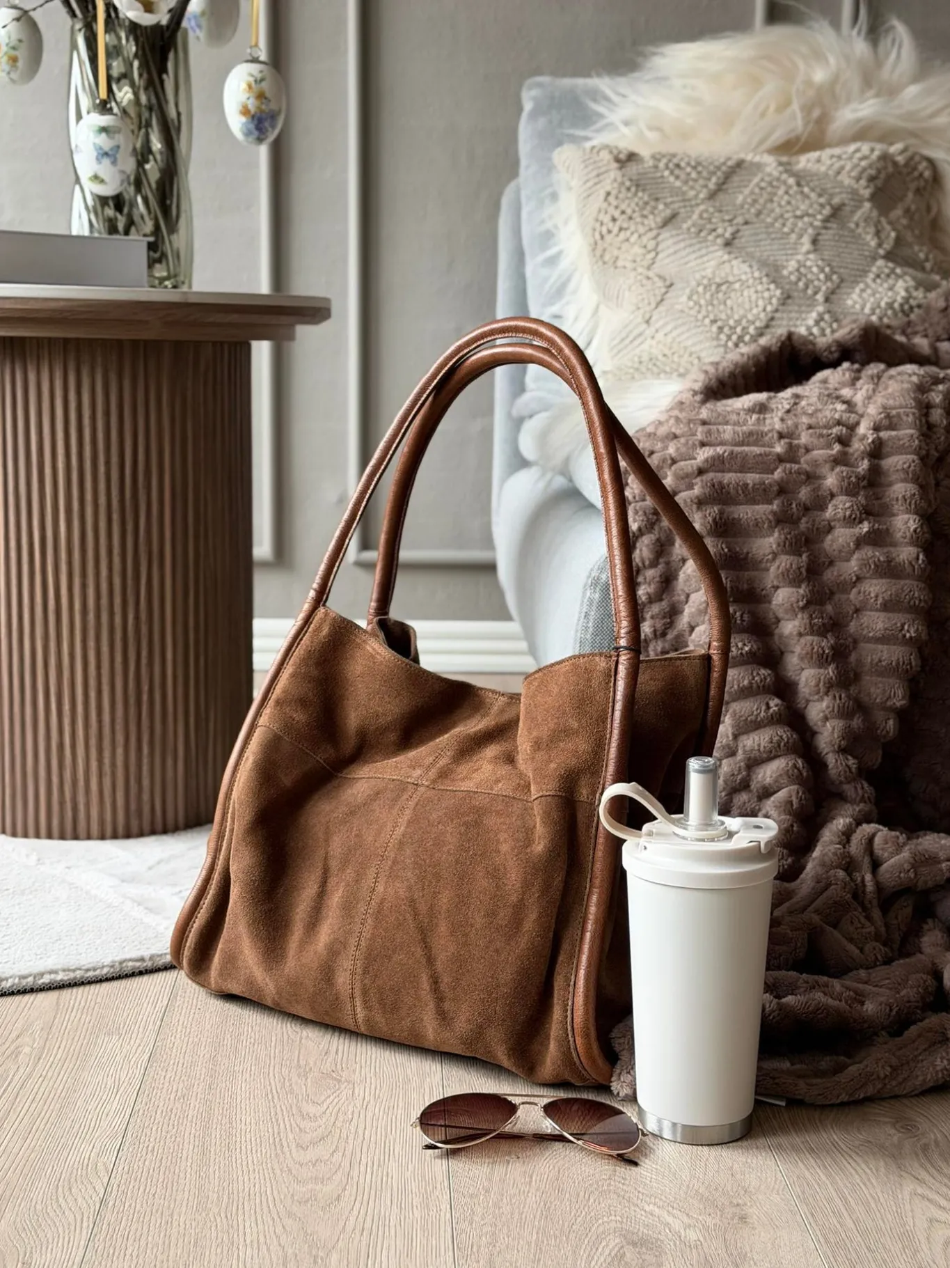 VIAMAJA Shoppere<Shopper i ruskind - Walnut