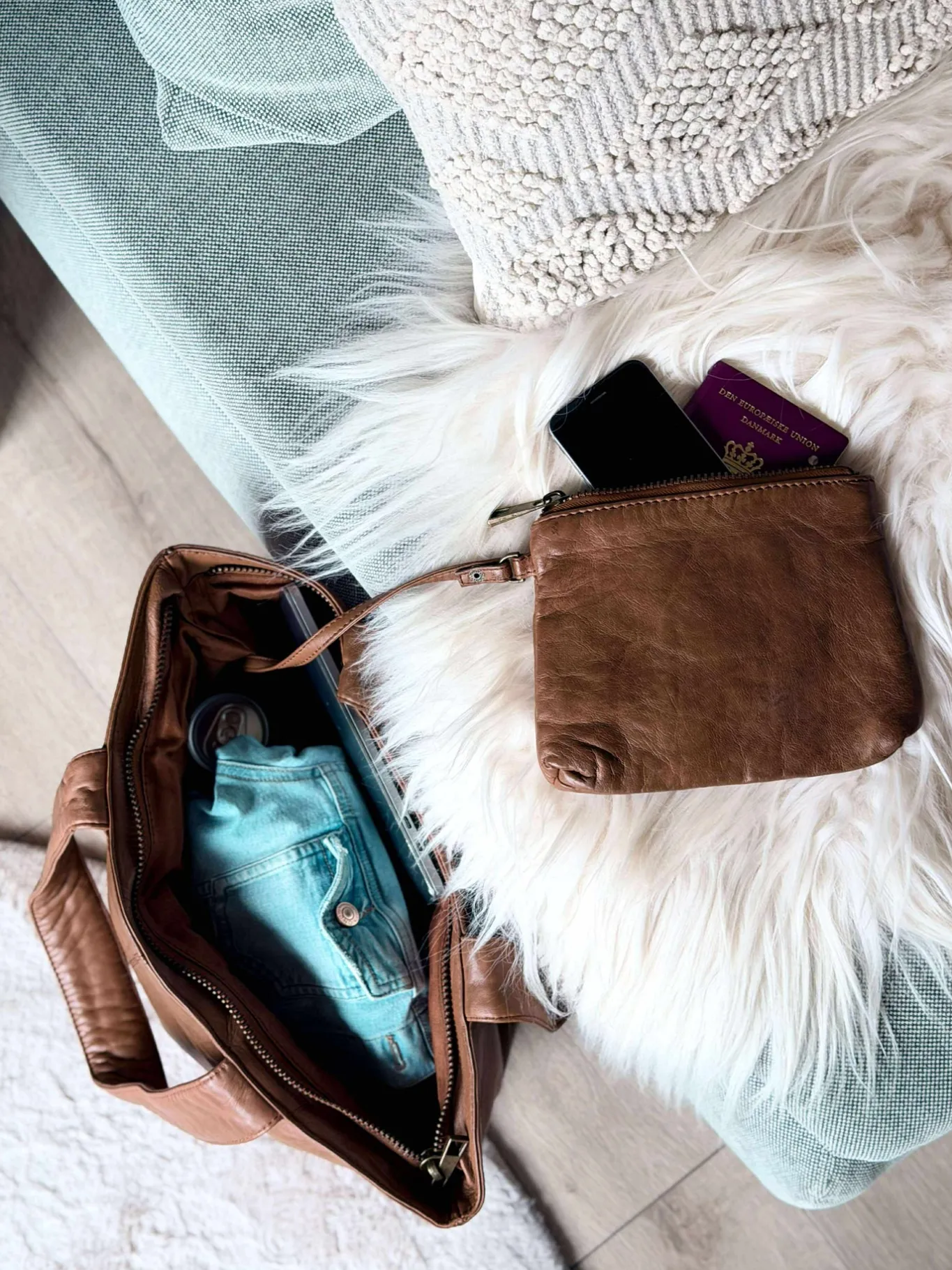 VIAMAJA Skuldertasker|Shoppere<Shopper ink pung MILLE – COGNAC