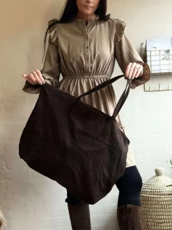 VIAMAJA Læder Tasker|Shoppere<Shopper Julia Ruskind - Dark coffee