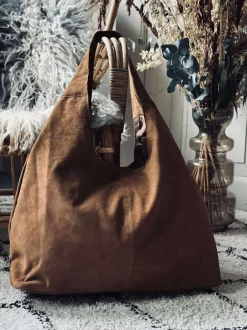 VIAMAJA Læder Tasker|Skuldertasker<Shopper Ruskind - Caramel