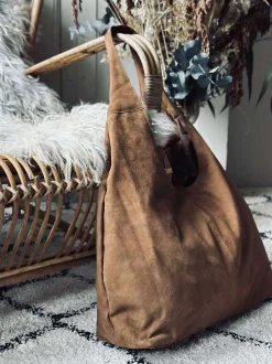 VIAMAJA Læder Tasker|Skuldertasker<Shopper Ruskind - Caramel