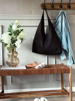 VIAMAJA Læder Tasker|Shoppere<Shopper Ruskind - Coffee brown