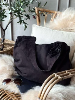 VIAMAJA Læder Tasker|Shoppere<Shopper Ruskind - Coffee brown