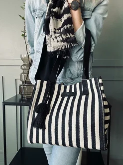 VIAMAJA Skuldertasker|Shoppere<Shopper STRIBE Canvas Small