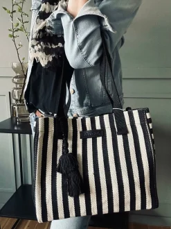 VIAMAJA Skuldertasker|Shoppere<Shopper STRIBE Canvas Small