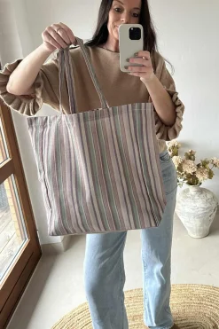 VIAMAJA Kanvas Tasker|Shoppere<Shopper Stribet