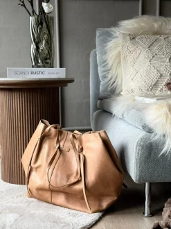 VIAMAJA Shoppere<Shopper XL i blød skindkvalitet - Sand