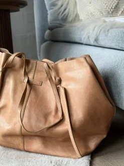 VIAMAJA Shoppere<Shopper XL i blød skindkvalitet - Sand