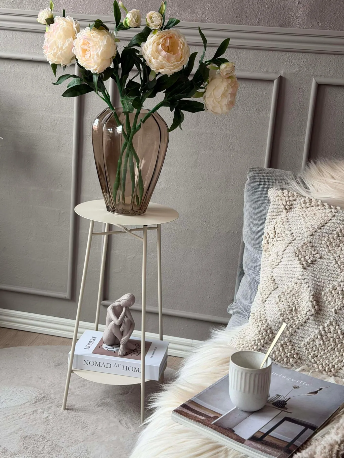 VIAMAJA Borde<Sidebord med hylde - Hvid
