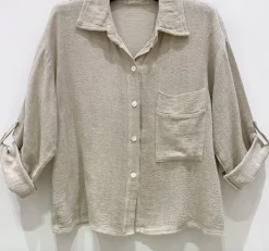 VIAMAJA Skjorter<Skjorte Milla - Hørmix beige