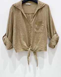 VIAMAJA Skjorter<Skjorte NALA camel - 100% hør