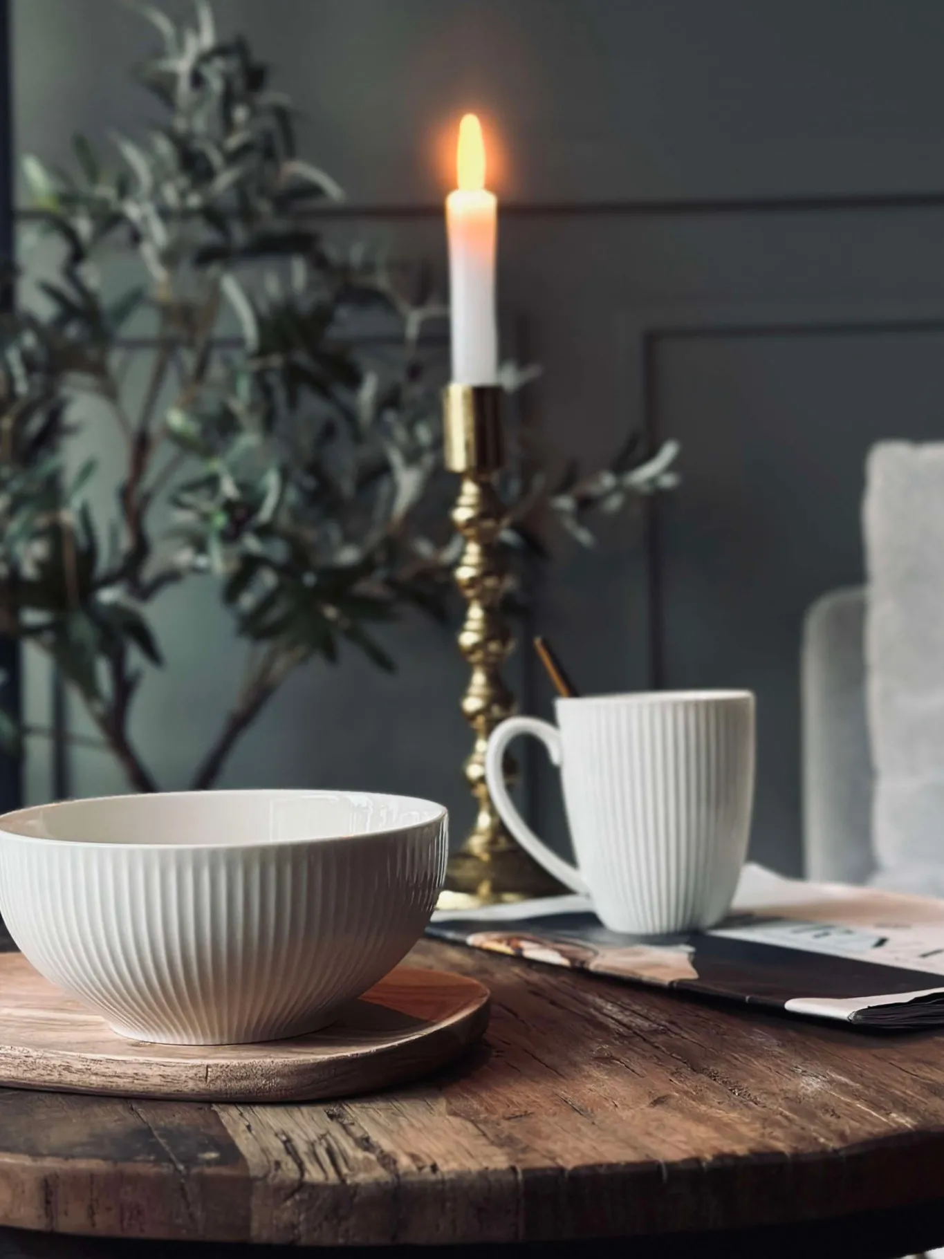 VIAMAJA Porcelæn Og Stentøj|Skåle Og Tallerkener<Skål Riflet - Porcelæn