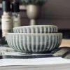 VIAMAJA Porcelæn Og Stentøj|Skåle Og Tallerkener<Skål VIGA strib stentøj - Blå 16cm