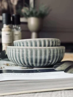 VIAMAJA Porcelæn Og Stentøj|Skåle Og Tallerkener<Skål VIGA strib stentøj - Blå