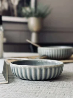 VIAMAJA Porcelæn Og Stentøj|Skåle Og Tallerkener<Skål VIGA strib stentøj - Blå