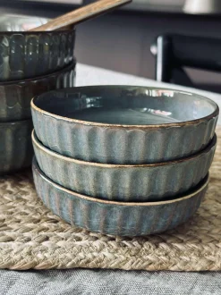 VIAMAJA Porcelæn Og Stentøj|Skåle Og Tallerkener<Skål VIGA strib stentøj - Grå / brun
