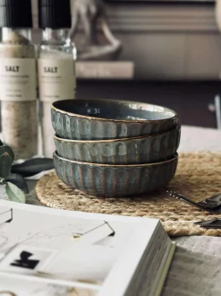 VIAMAJA Porcelæn Og Stentøj|Skåle Og Tallerkener<Skål VIGA strib stentøj - Grå / brun