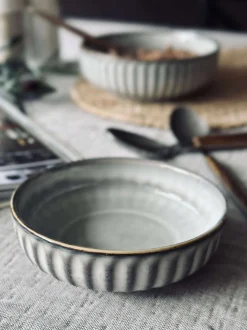 VIAMAJA Porcelæn Og Stentøj|Skåle Og Tallerkener<Skål VIGA strib stentøj - Grå