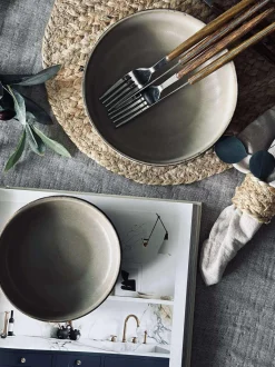 VIAMAJA Porcelæn Og Stentøj|Skåle Og Tallerkener<Skål VIGA strib stentøj - Mat brun 12cm