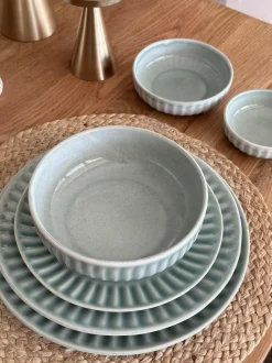 VIAMAJA Porcelæn Og Stentøj|Skåle Og Tallerkener<Skål VIGA strib stentøj - Mint flere størrelser